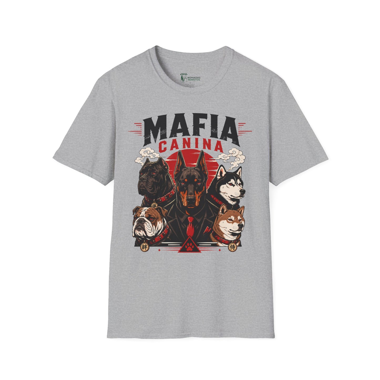 Copy of Mafia Felina cat illustration T-Shirt | Japanese torii, black & white cats