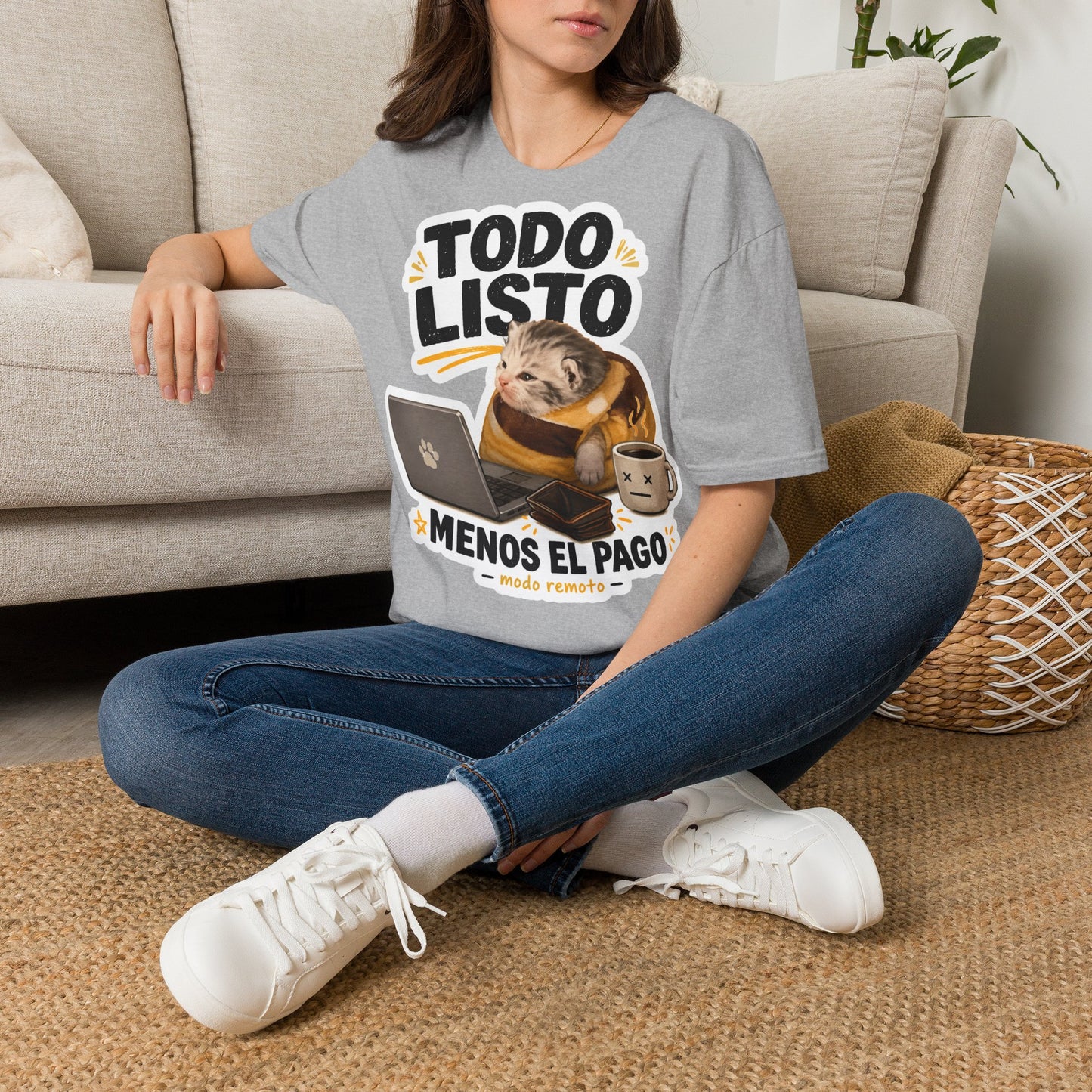 Camisa: Gatito trabajo hecho pago pendiente 😸