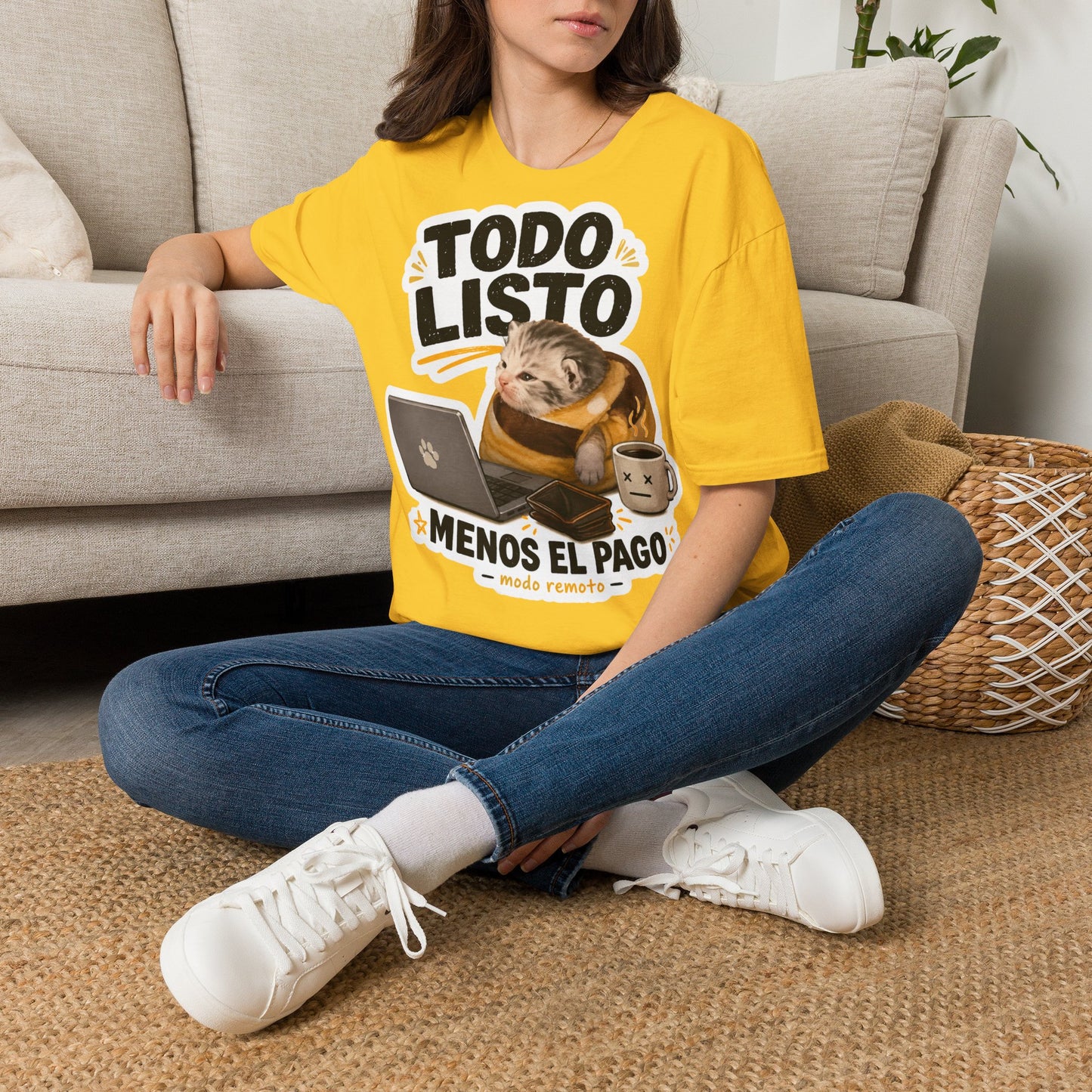 Camisa: Gatito trabajo hecho pago pendiente 😸