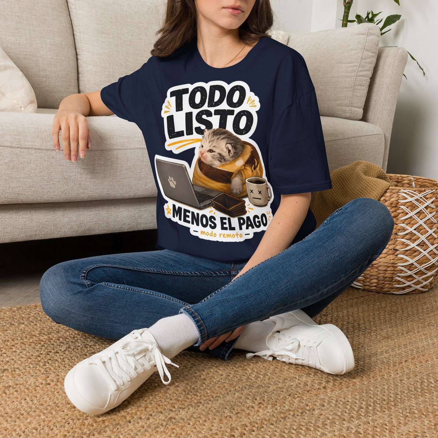 Camisa: Gatito trabajo hecho pago pendiente 😸