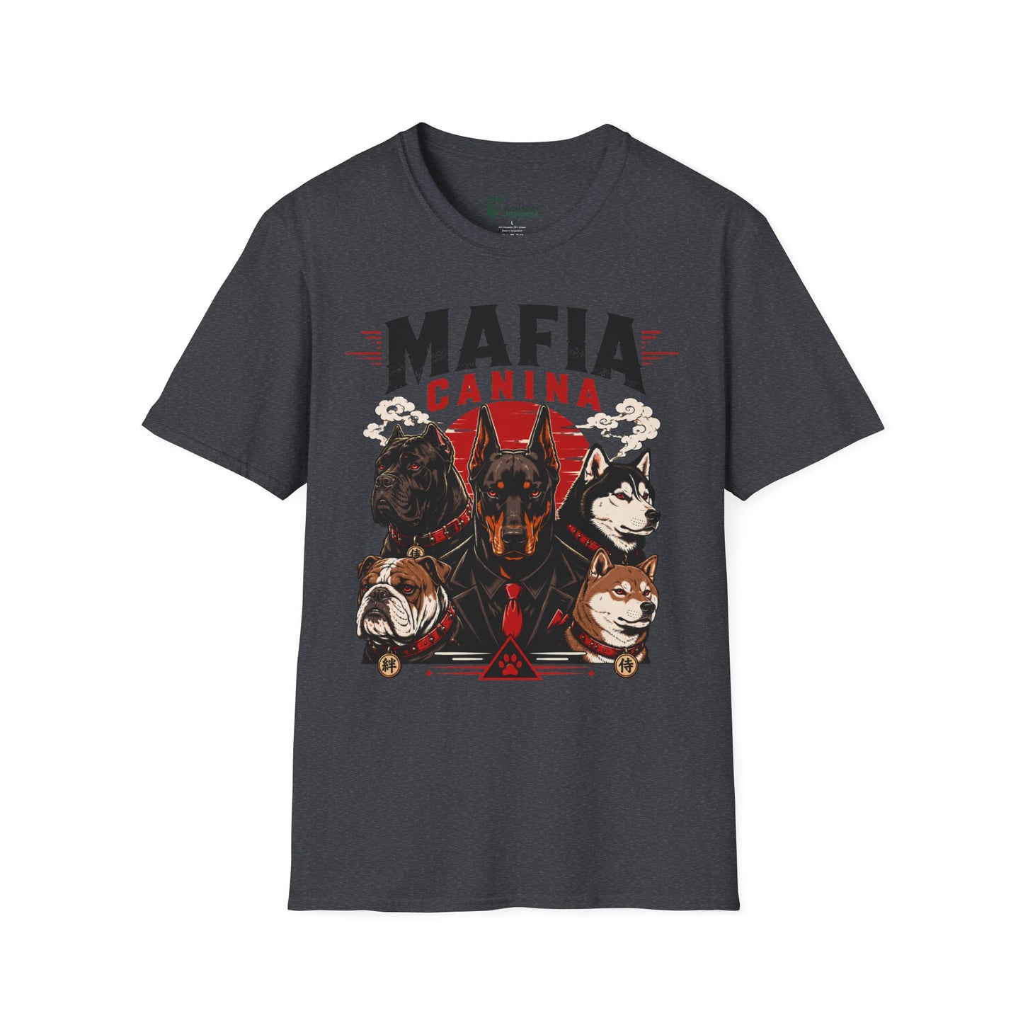 Copy of Mafia Felina cat illustration T-Shirt | Japanese torii, black & white cats
