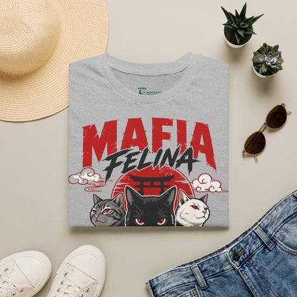 Copy of Mafia Felina cat illustration T-Shirt | Japanese torii, black & white cats