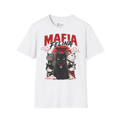 Copy of Mafia Felina cat illustration T-Shirt | Japanese torii, black & white cats