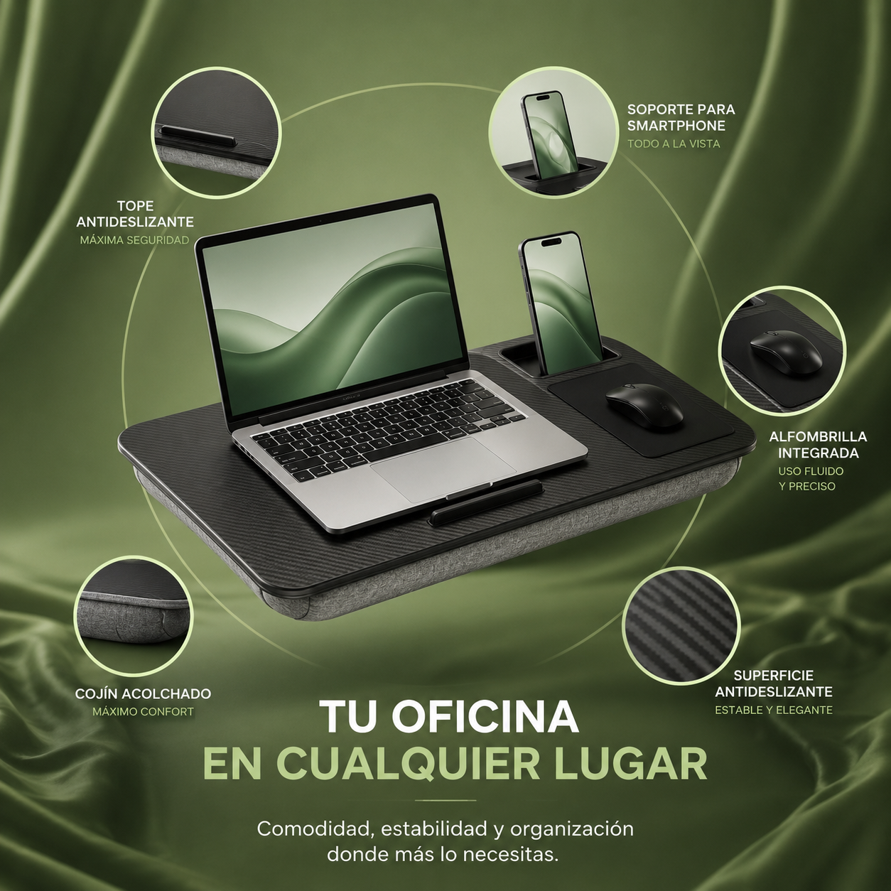 LapDesk Comfort™: Tu oficina en cualquier lugar